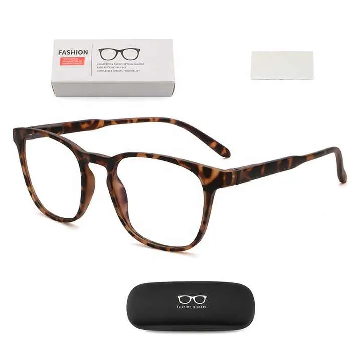 نظارات للجنسين Tr90, نظارات حجب الضوء الأزرق ، نظارات مربعة ، إطار الكمبيوتر ، مع التعبئة والتغليفUnisex TR90 Glasses, Blue Light Blocking Glasses, Square Glasses, Computer Frame, with Packaging
