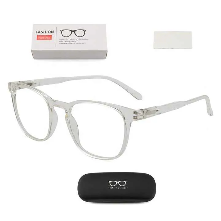 نظارات للجنسين Tr90, نظارات حجب الضوء الأزرق ، نظارات مربعة ، إطار الكمبيوتر ، مع التعبئة والتغليفUnisex TR90 Glasses, Blue Light Blocking Glasses, Square Glasses, Computer Frame, with Packaging