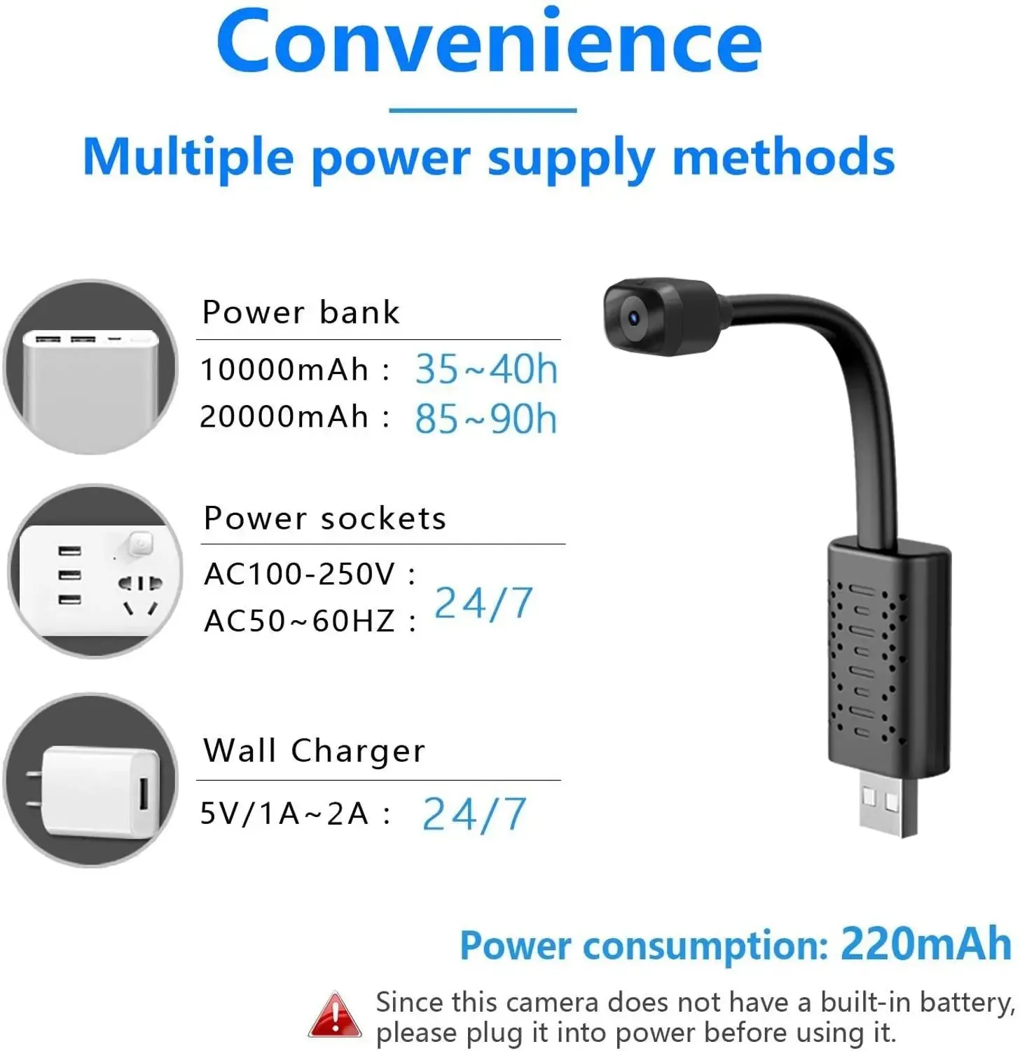 1080P HD Wifi USB Camera with Night Vision Motion Detection -1080P HD Camera