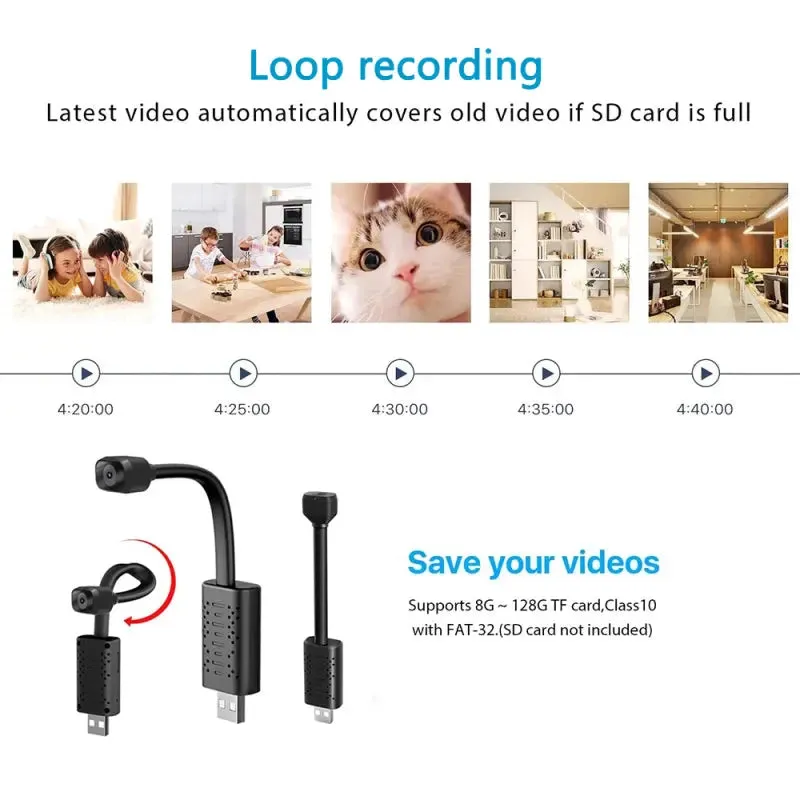 1080P HD Wifi USB Camera with Night Vision Motion Detection -1080P HD Camera