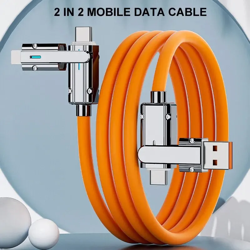 2 in 2 Type c to Type c Cable for Fast Charging Iphone Ipad Huawei Samsung