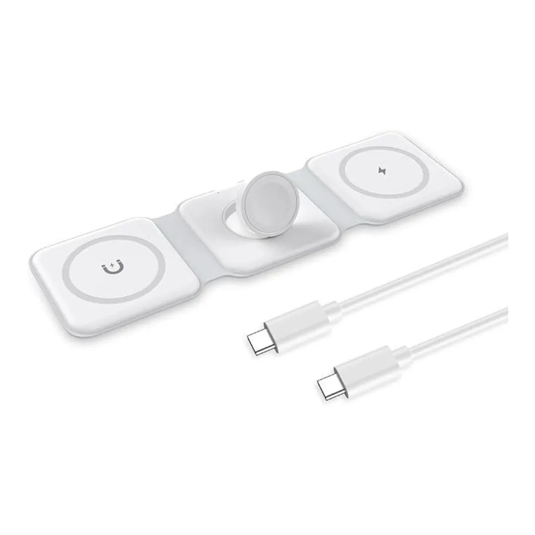 3-in-1 Foldable Magnetic Wireless Charging Station, Foldable Wireless Charging Pad