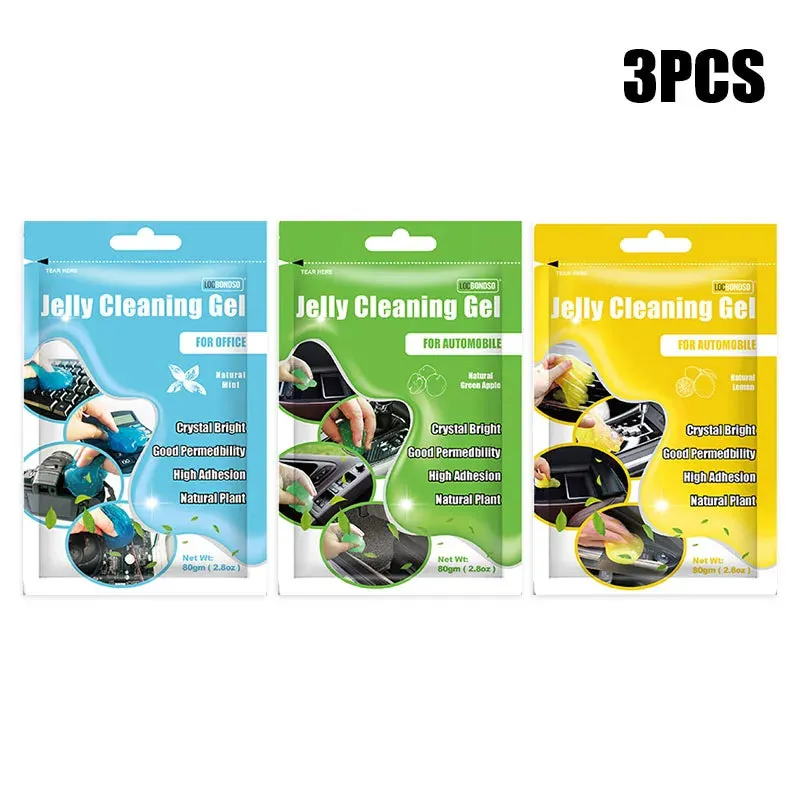 3Pc Car Vent Dust Cleaning Gel Reusable Magic Cleaner