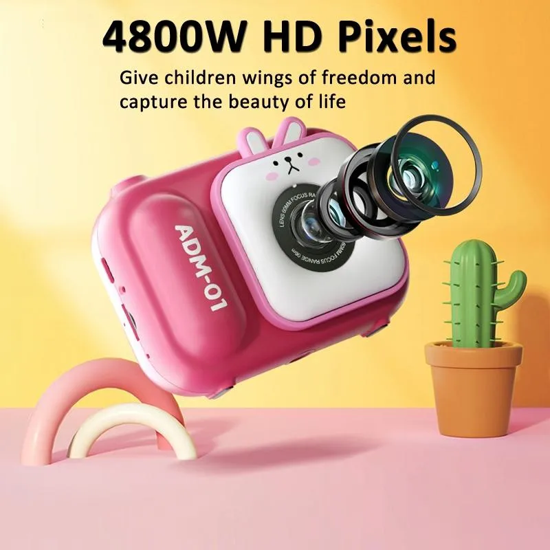 48MP Dual Lens Kids Digital Camera with 2.4" IPS Screen & 32GB TF Card | Blue Fox | With 64GB TF Card | Pink Bunny