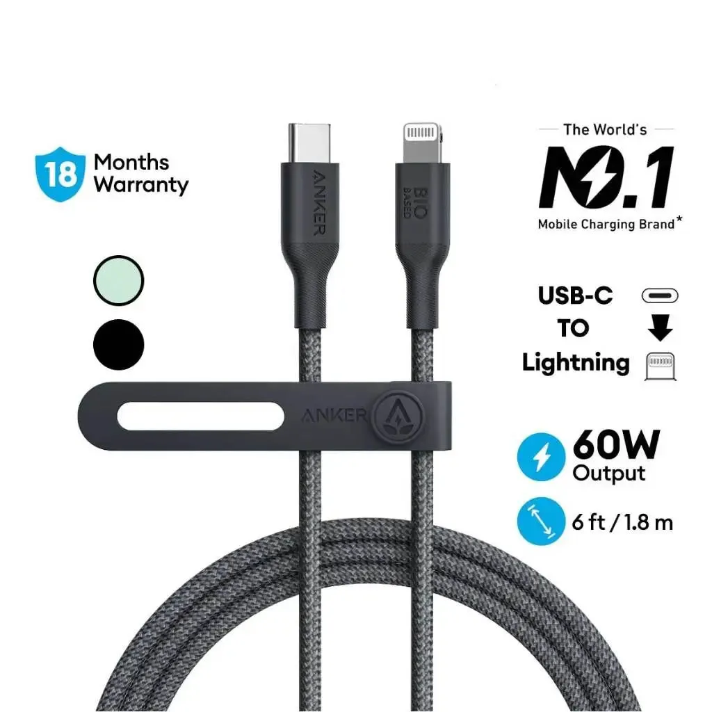 Anker 542 PowerLine USB C to Lightning Cable [MFi Certified] Fast Charging 60W 6ft Cable A80B6