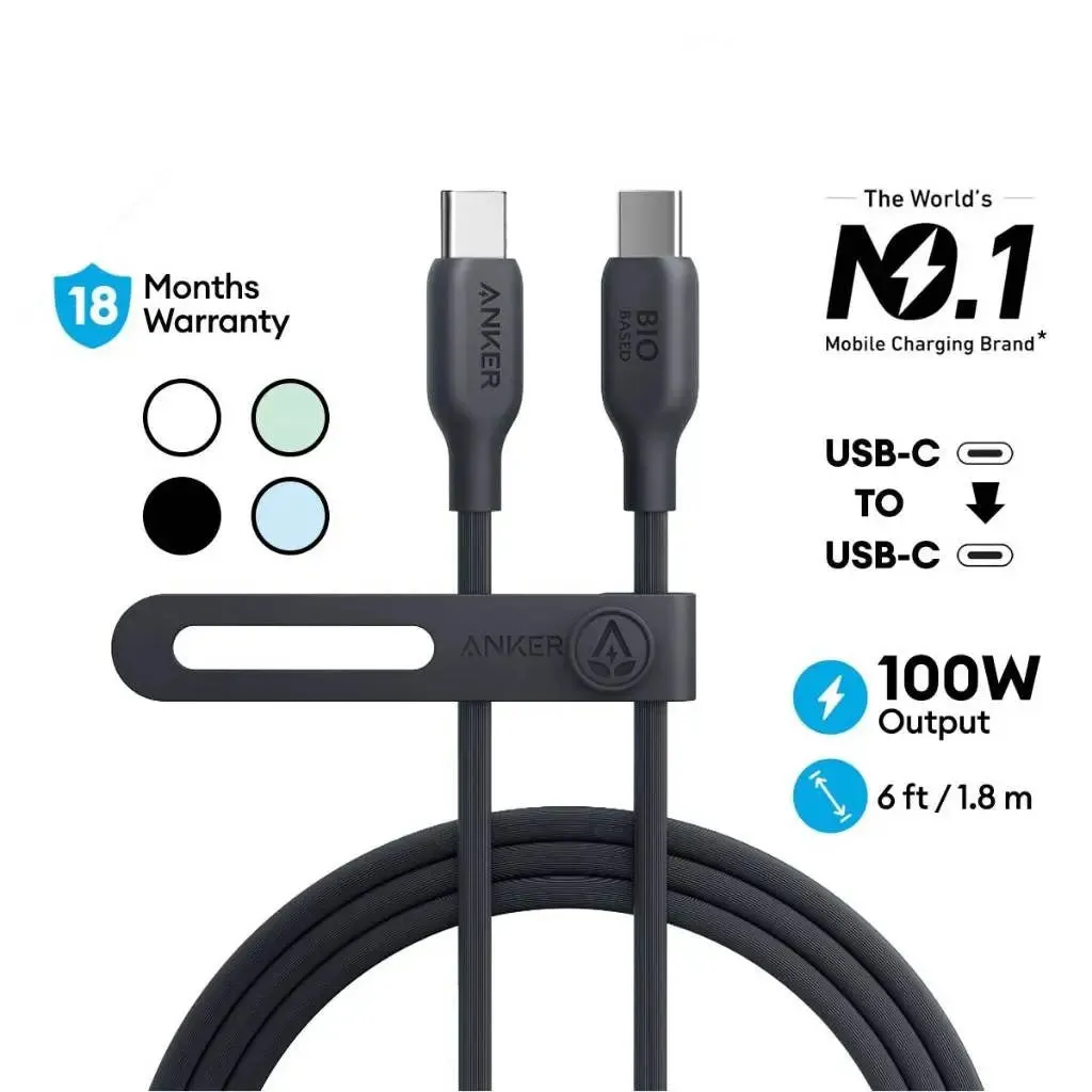 Anker 544 PowerLine USB C to USB C Cable Fast Charging 140W 6ft Cable A80F2