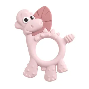 BiBaDo Dotty the Dinosaur- Silicone Multi Sensory Teether - Blush- 3m 