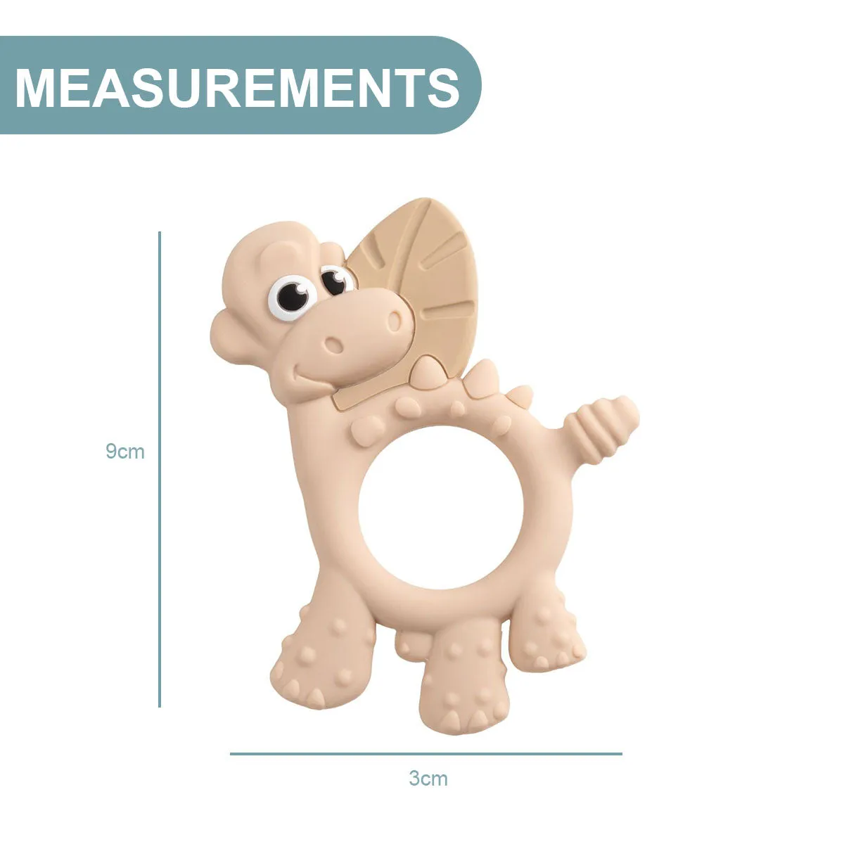 BiBaDo Dotty the Dinosaur- Silicone Multi Sensory Teether - Fawn- 3m 