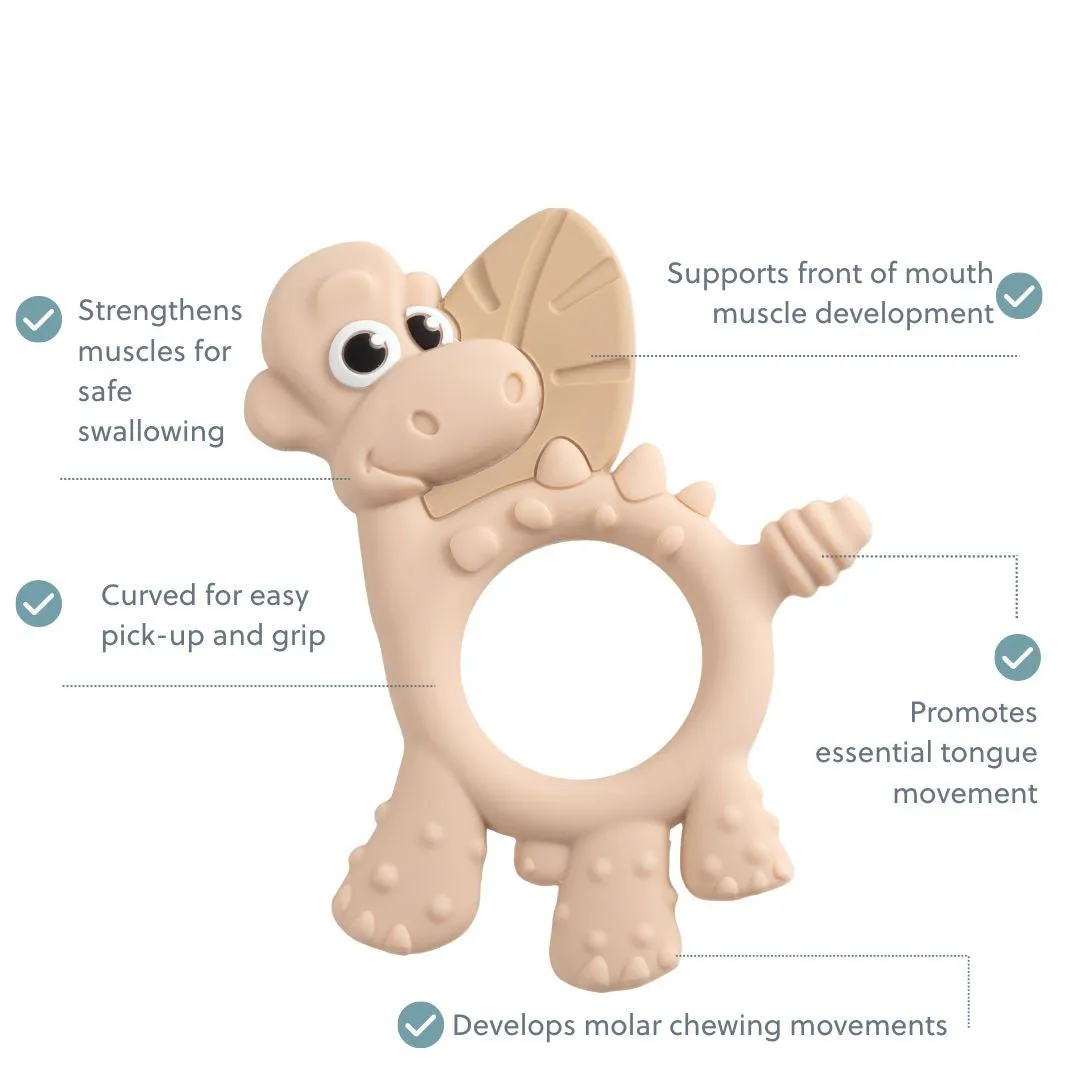 BiBaDo Dotty the Dinosaur- Silicone Multi Sensory Teether - Fawn- 3m 