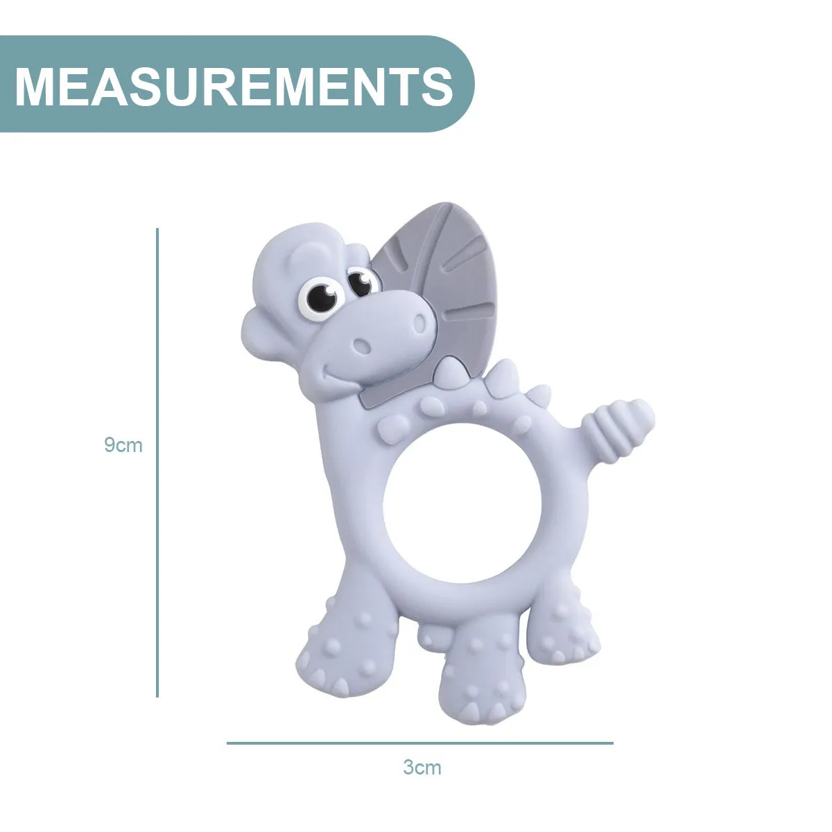 BiBaDo Dotty the Dinosaur- Silicone Multi Sensory Teether - Mist - 3m 