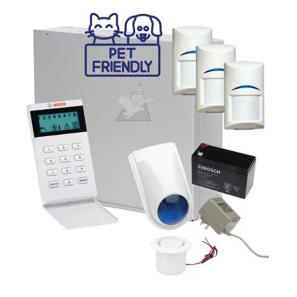 Bosch Solution 3000 Alarm System with 3 x Tritech Detectors  Icon Code pad