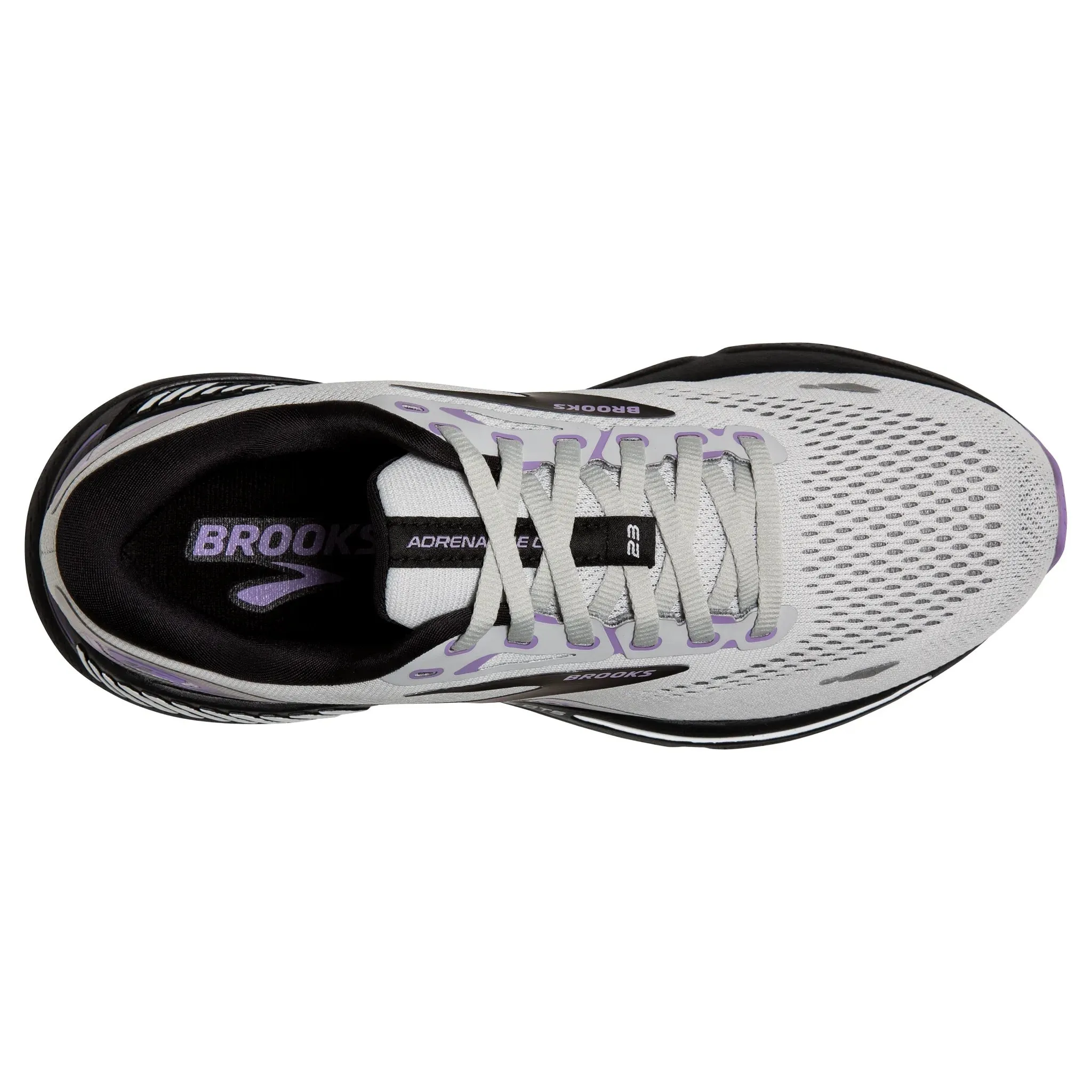 Brooks Women's 120381 039 Adrenaline GTS 23  Grey Blac Purple Cushion Support Running Shoes