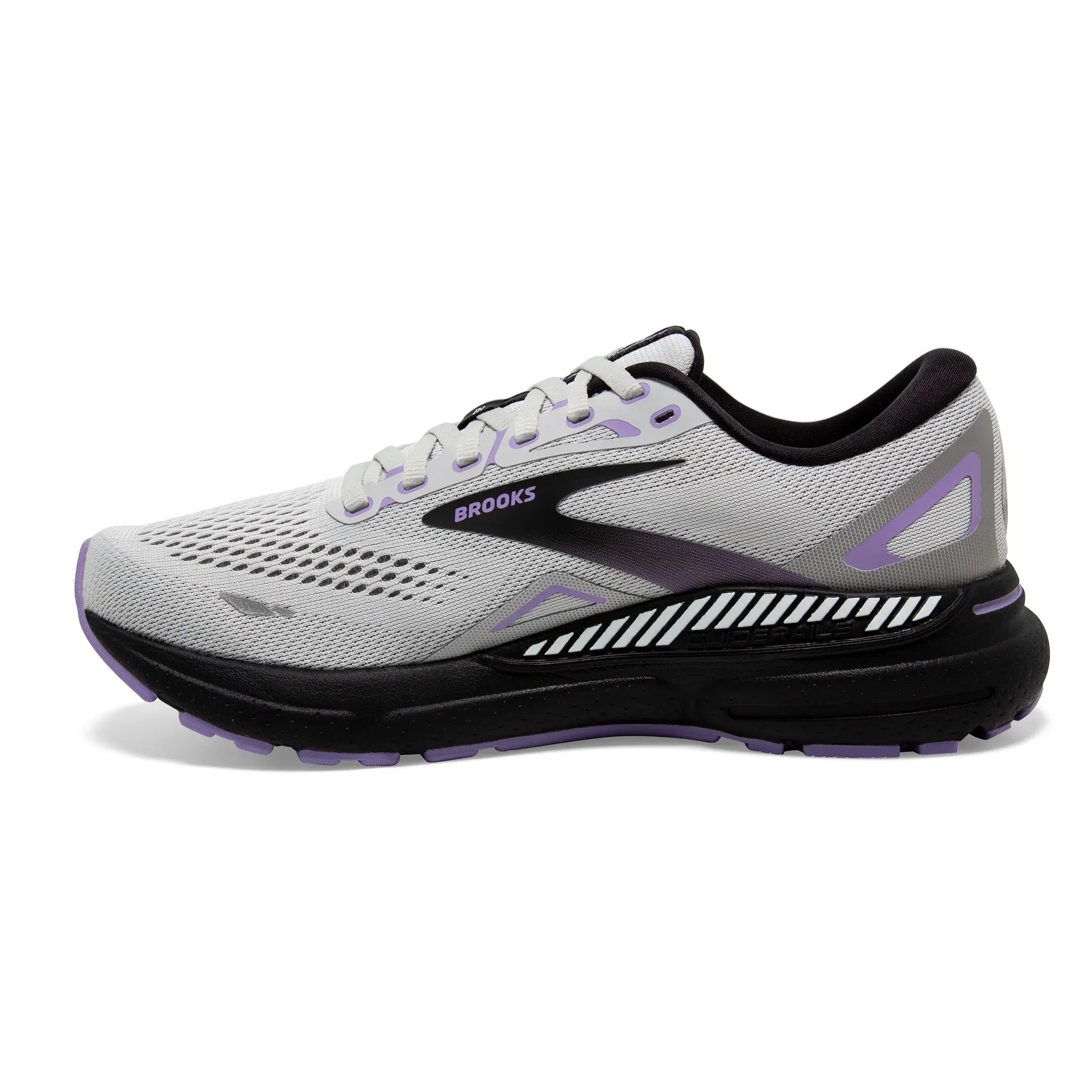 Brooks Women's 120381 039 Adrenaline GTS 23  Grey Blac Purple Cushion Support Running Shoes