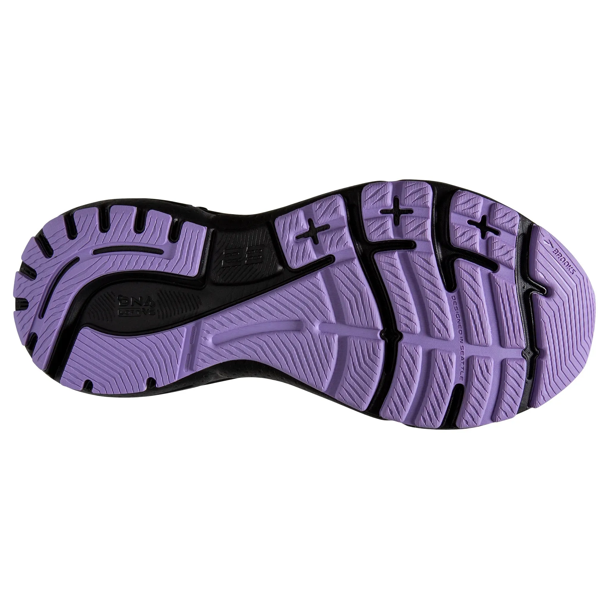 Brooks Women's 120381 039 Adrenaline GTS 23  Grey Blac Purple Cushion Support Running Shoes