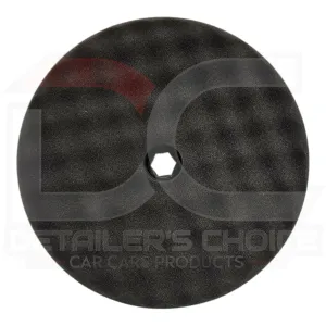 Buff and Shine 8" - 820SP 8" Black Finishing Waffle Foam Double Sided Snap Pad