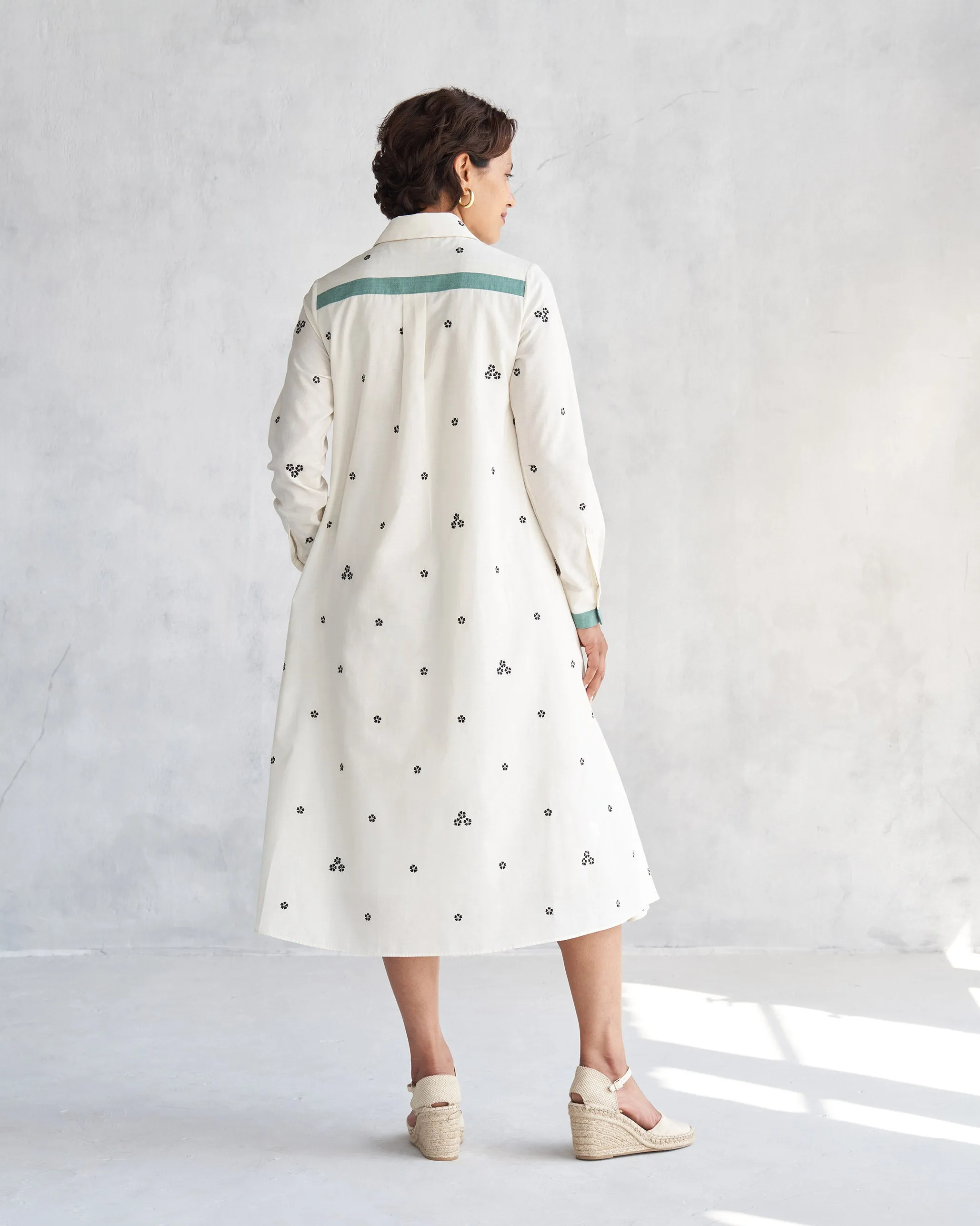 Button Front Dress - Ivory