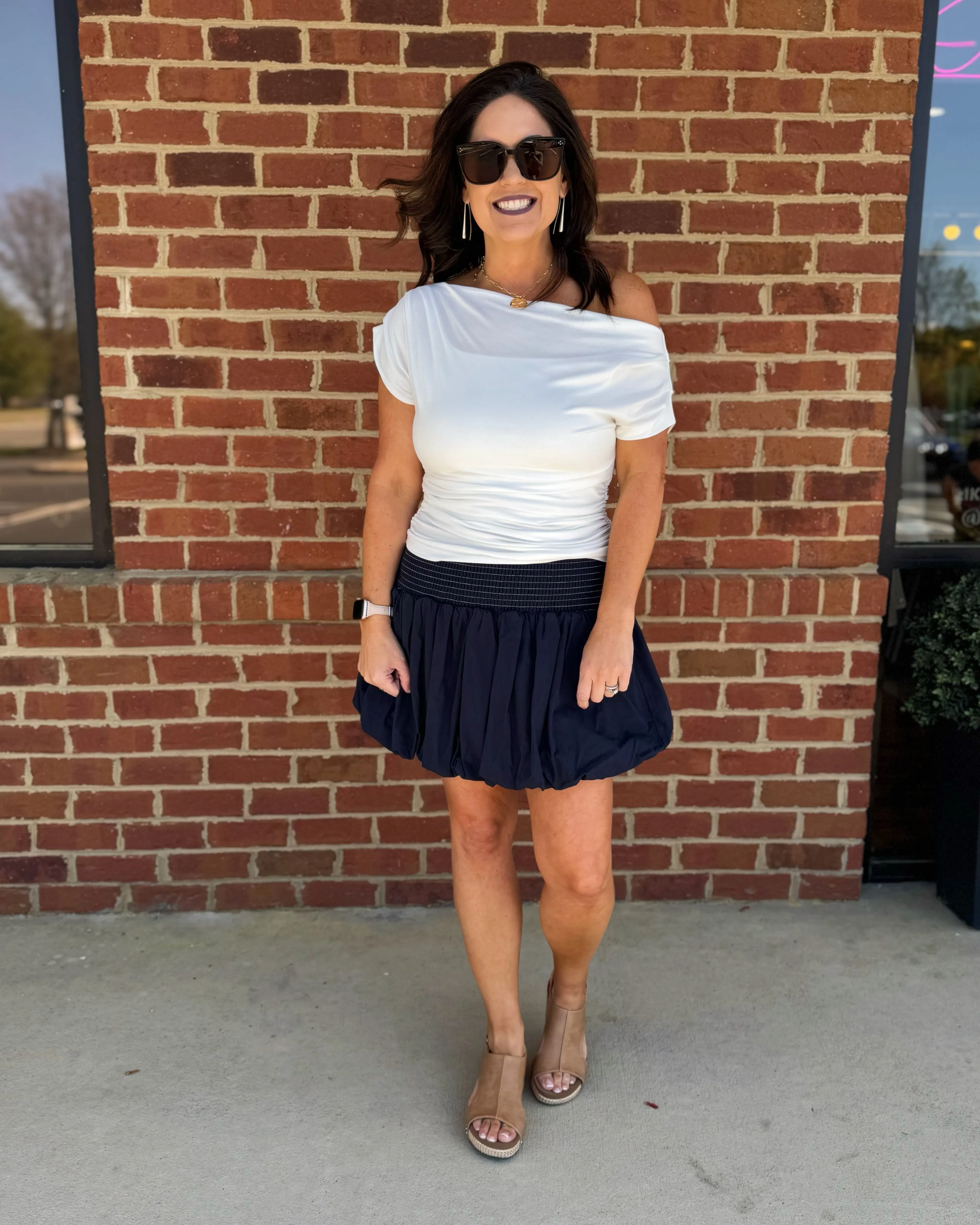 Casey Bubble Skirt in Navy