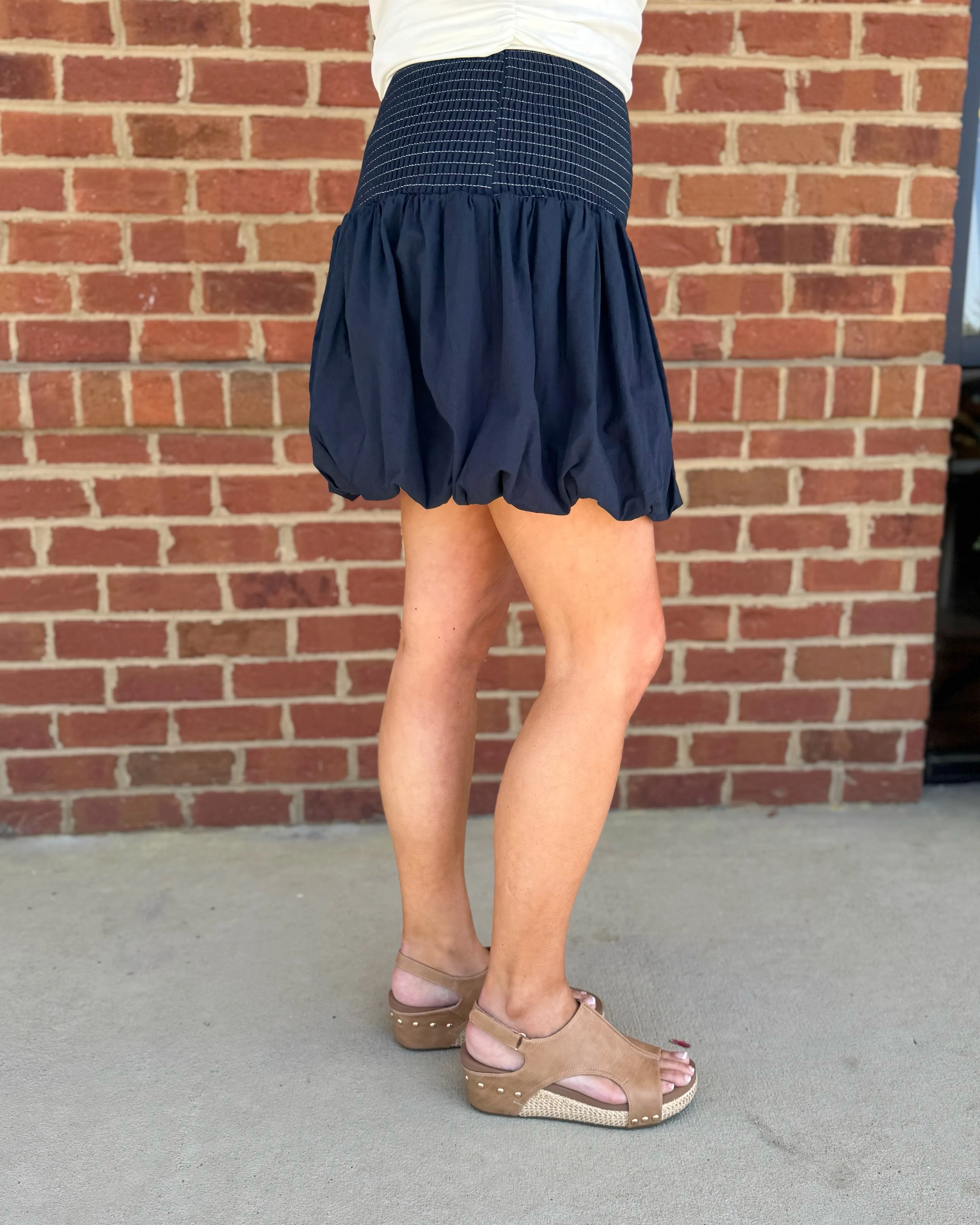 Casey Bubble Skirt in Navy