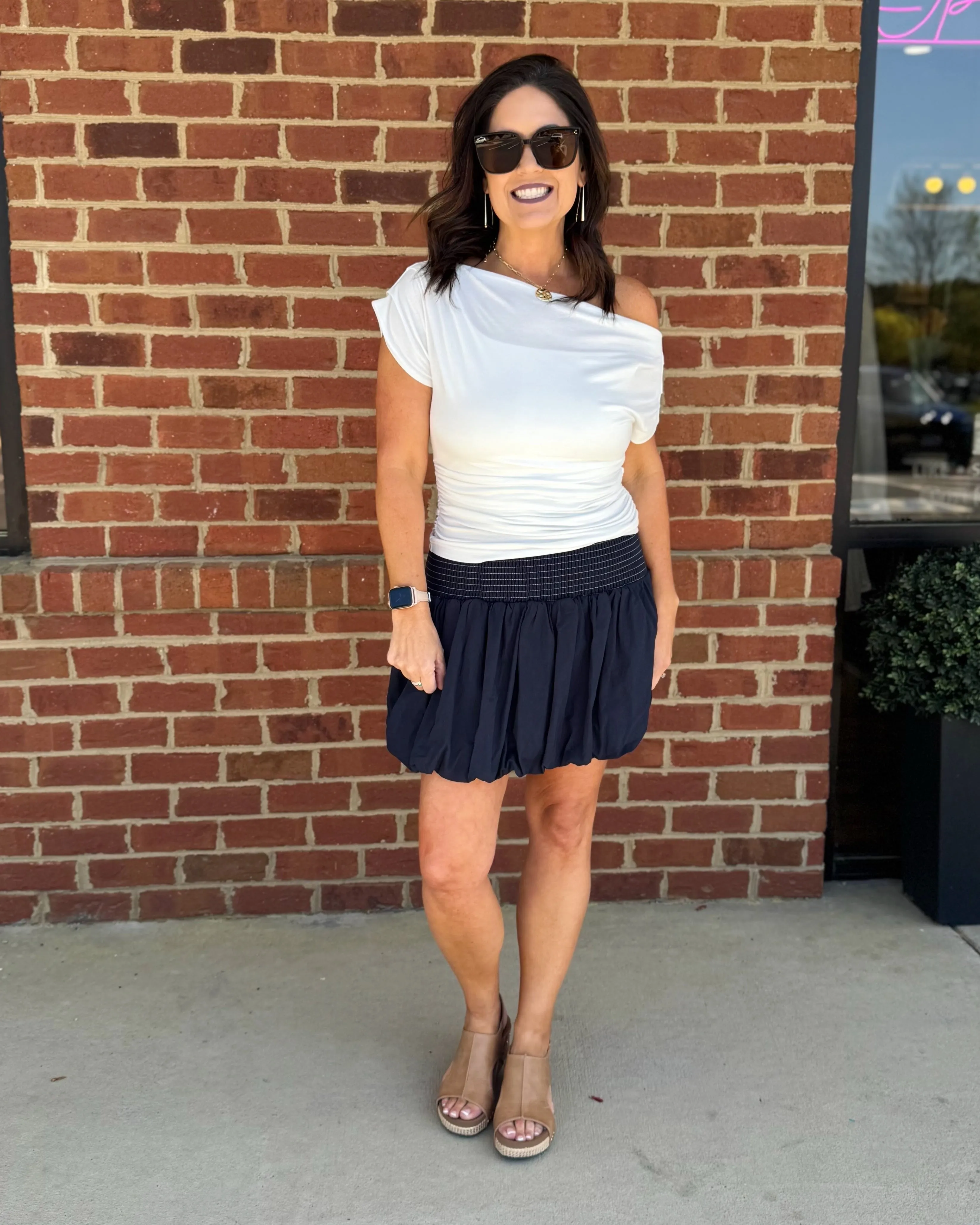 Casey Bubble Skirt in Navy