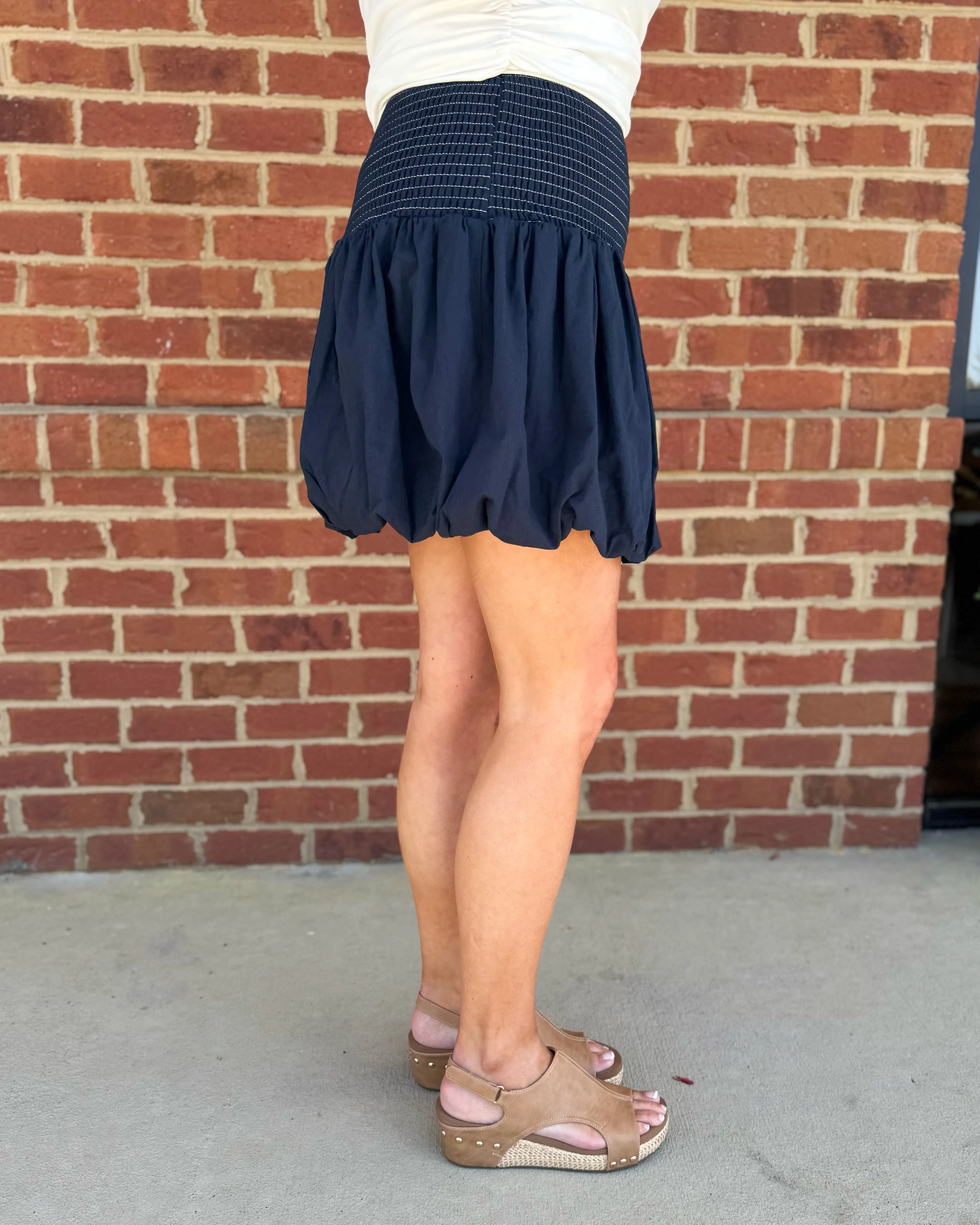 Casey Bubble Skirt in Navy