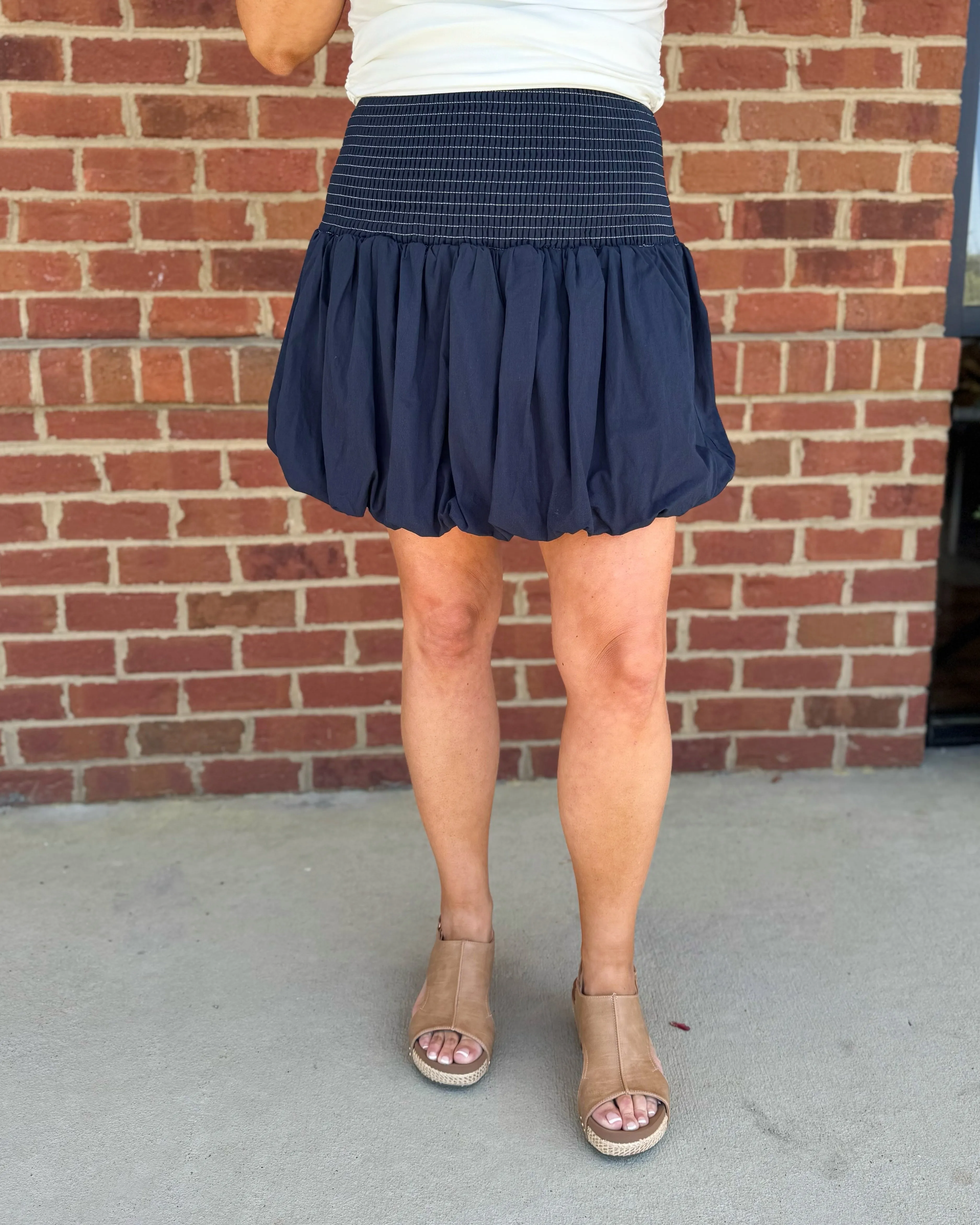Casey Bubble Skirt in Navy