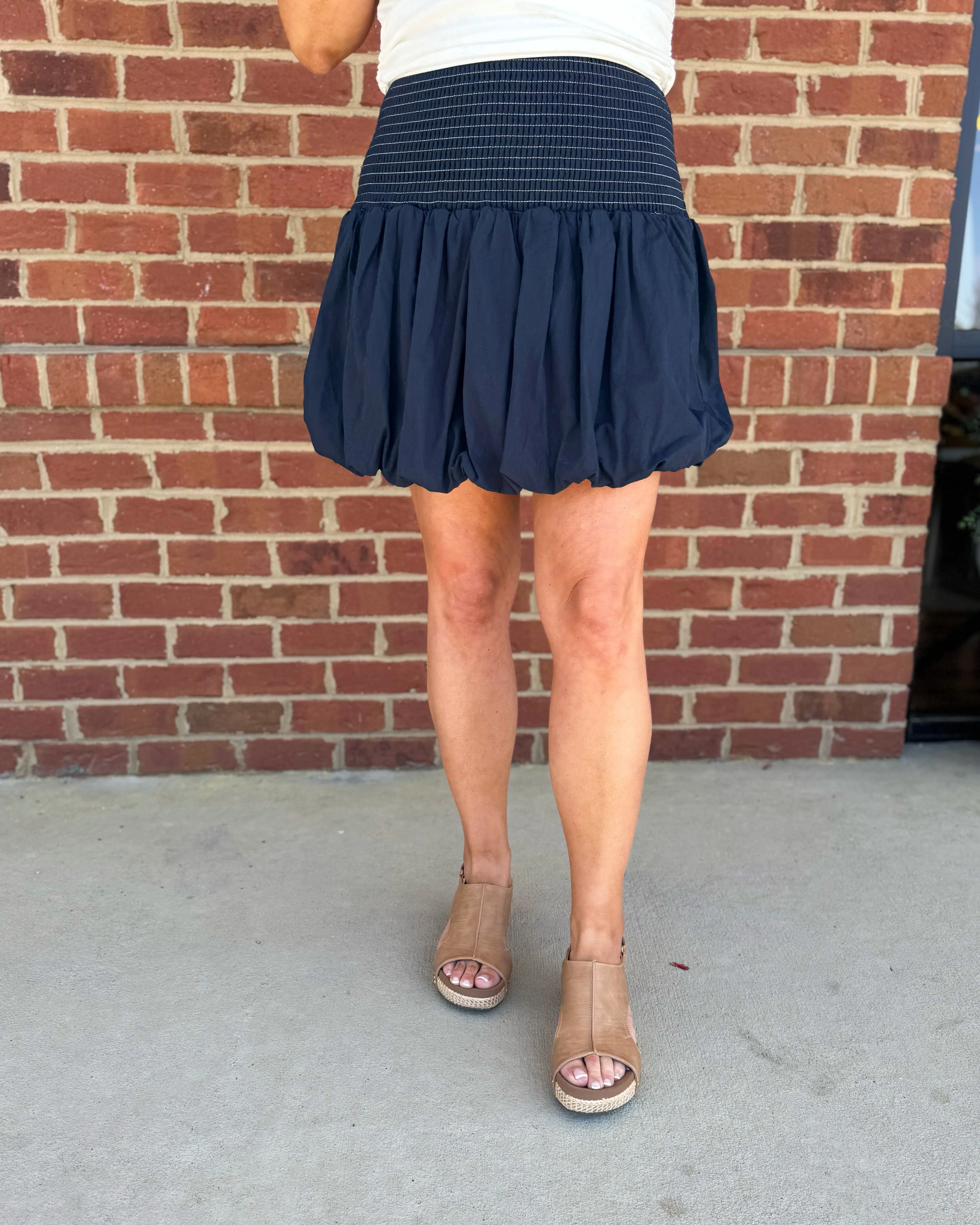 Casey Bubble Skirt in Navy