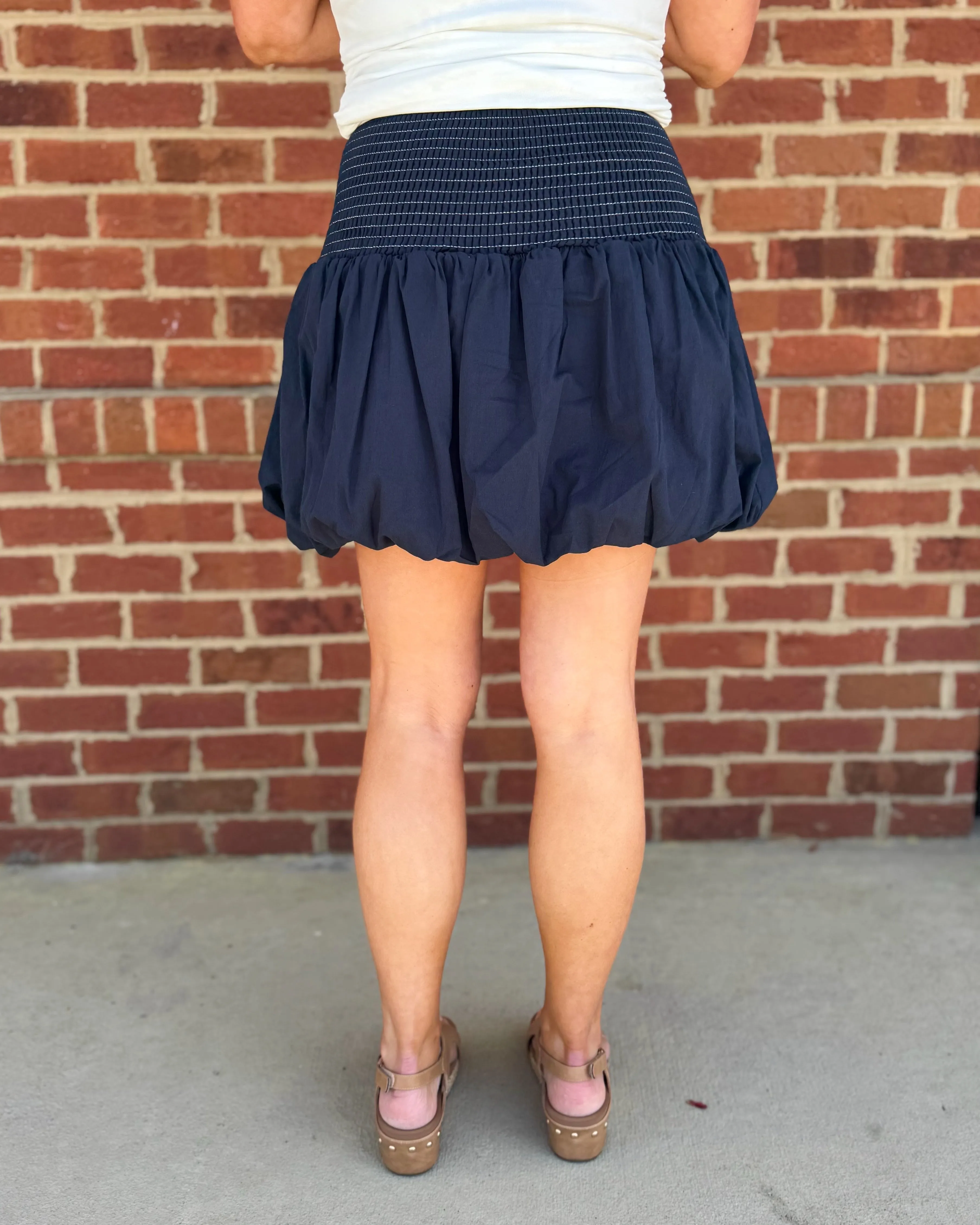 Casey Bubble Skirt in Navy