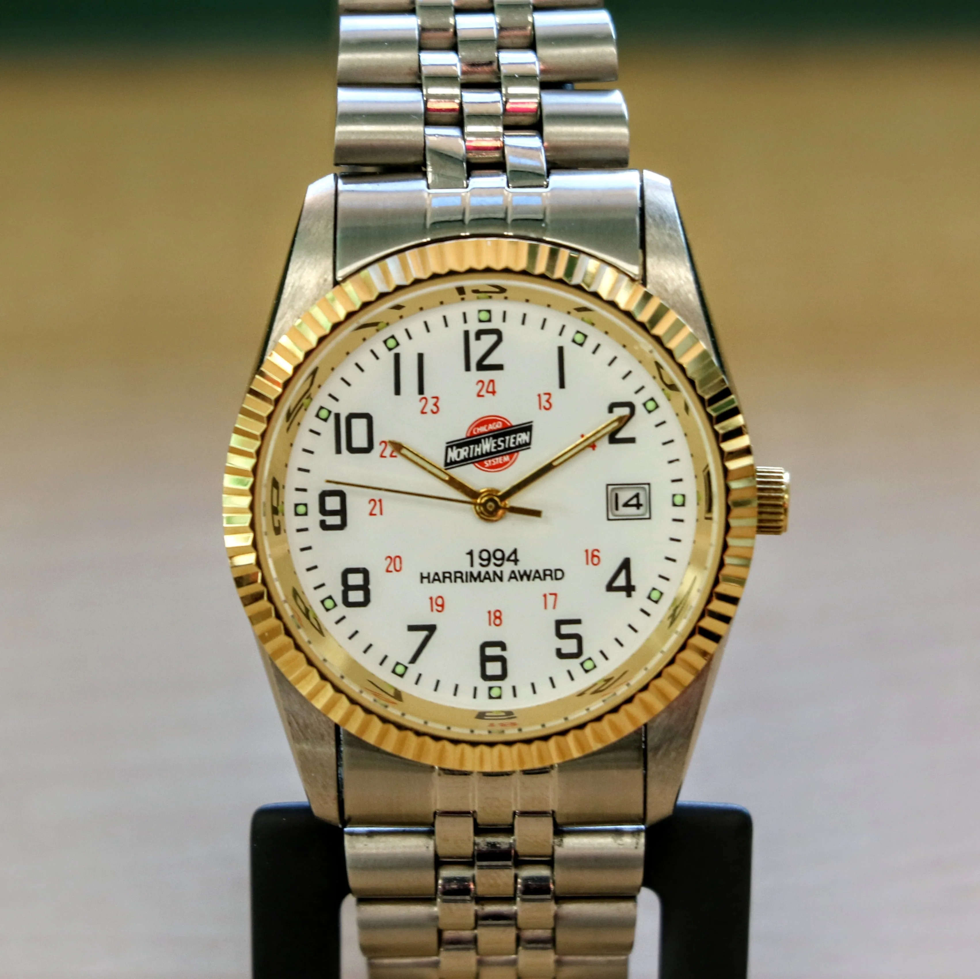 Chicago North Western Railroad System 1994 Harriman Award Watch - SEIKO EPSON VP32 Quartz Movement