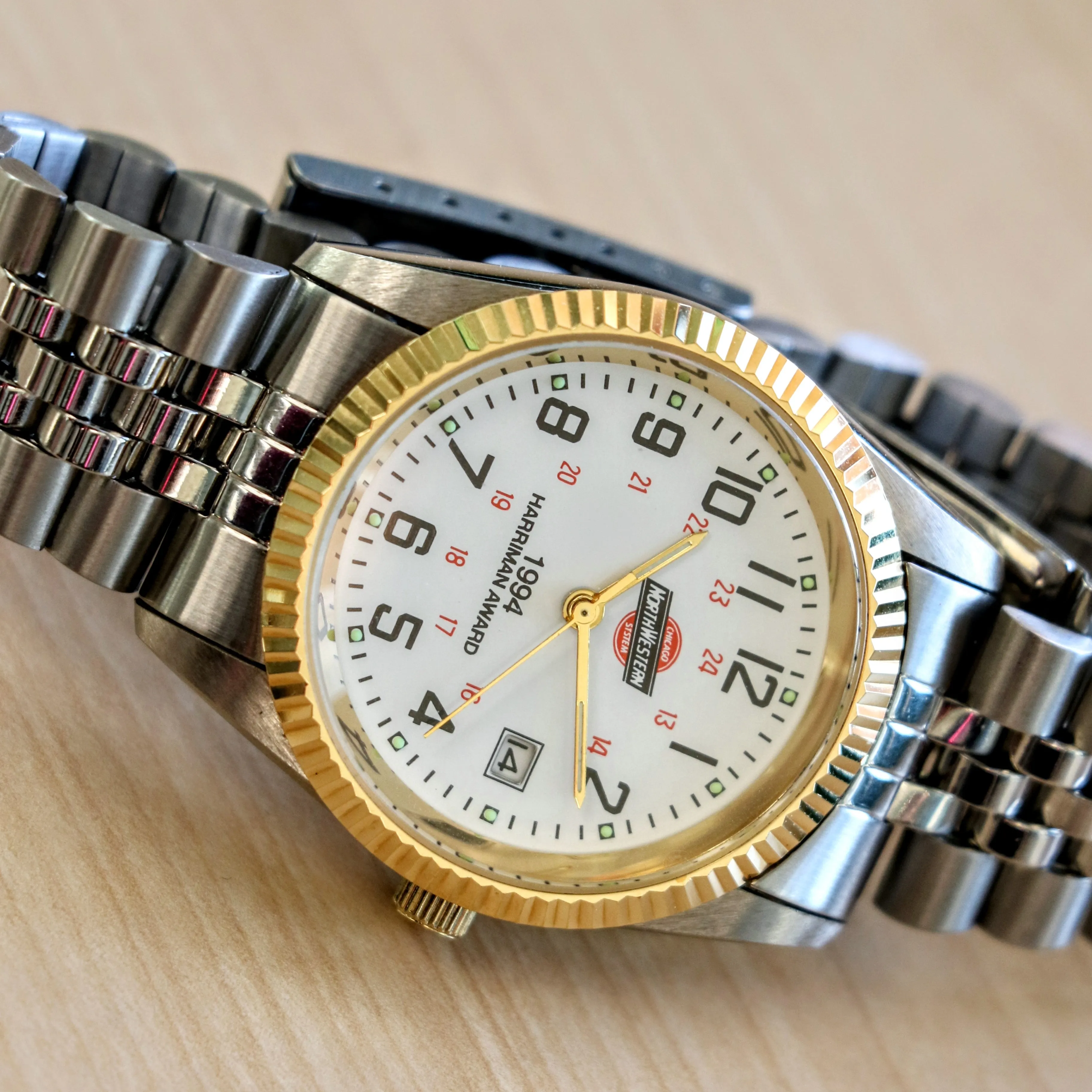 Chicago North Western Railroad System 1994 Harriman Award Watch - SEIKO EPSON VP32 Quartz Movement