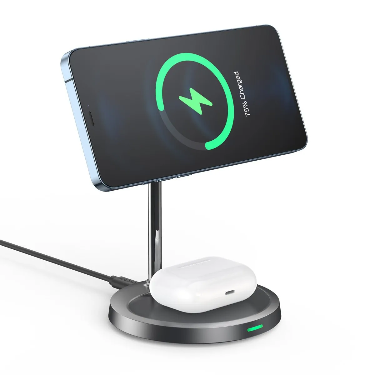 Choetech 2 in 1 Magleap Charger   20W Charger - Grey & Silver