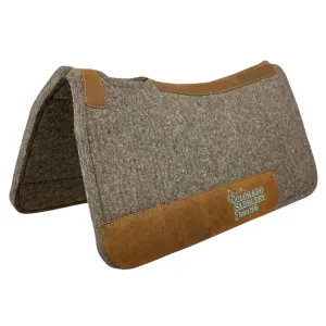 Colorado 1" 32"x32" Chocolate Grey 100% Compressed Wool Saddle Pad with Turquoise Stitching 19-240
