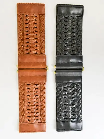 Comfortable Vegan Leather Braided Waist Belt