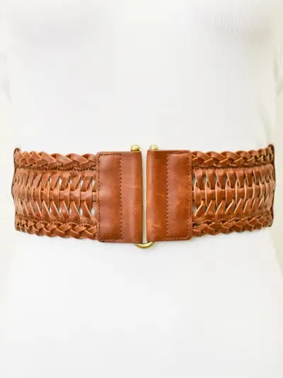 Comfortable Vegan Leather Braided Waist Belt