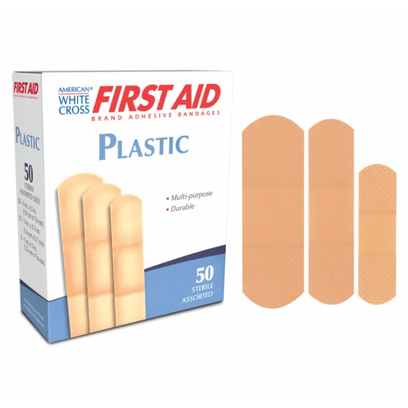 Dukal American White Cross Plastic Adhesive Bandage, Assorted