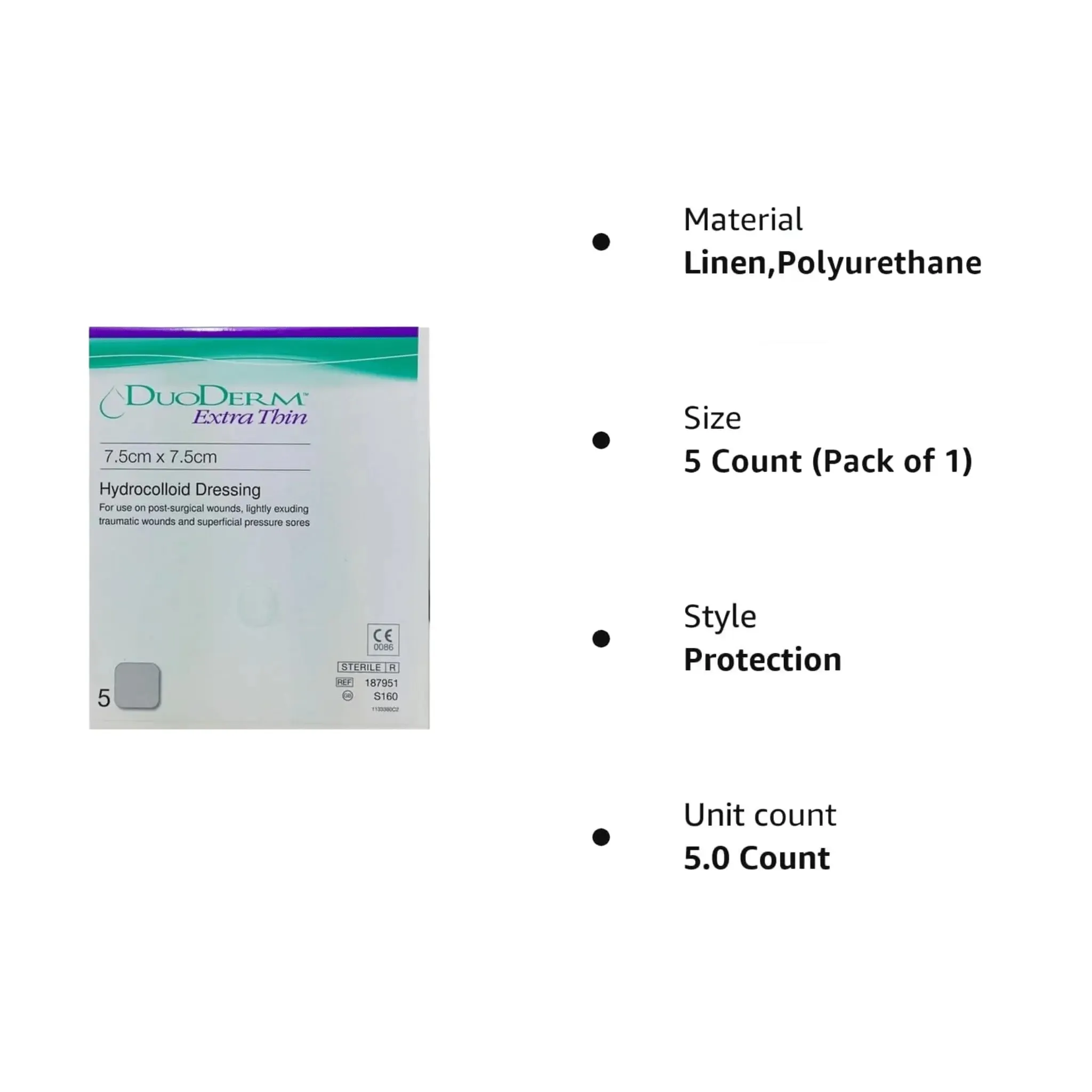 DuoDerm Extra Thin 7.5cm x 7.5cm 5 Dressing