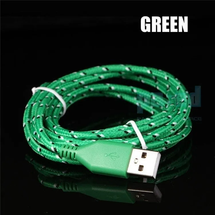 FeelinGirl Multicolor Braided 1M 3FT, 2M 6FT, 3M 10FT USB Data Sync Cable Charger Line for iPhone / iPad / iPod Touch