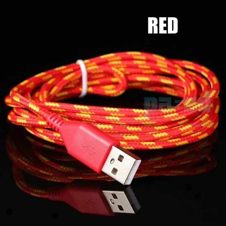 FeelinGirl Multicolor Braided 1M 3FT, 2M 6FT, 3M 10FT USB Data Sync Cable Charger Line for iPhone / iPad / iPod Touch