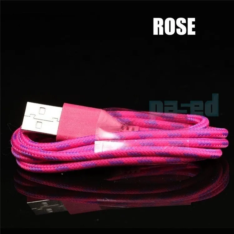 FeelinGirl Multicolor Braided 1M 3FT, 2M 6FT, 3M 10FT USB Data Sync Cable Charger Line for iPhone / iPad / iPod Touch