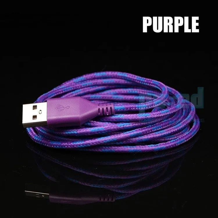 FeelinGirl Multicolor Braided 1M 3FT, 2M 6FT, 3M 10FT USB Data Sync Cable Charger Line for iPhone / iPad / iPod Touch