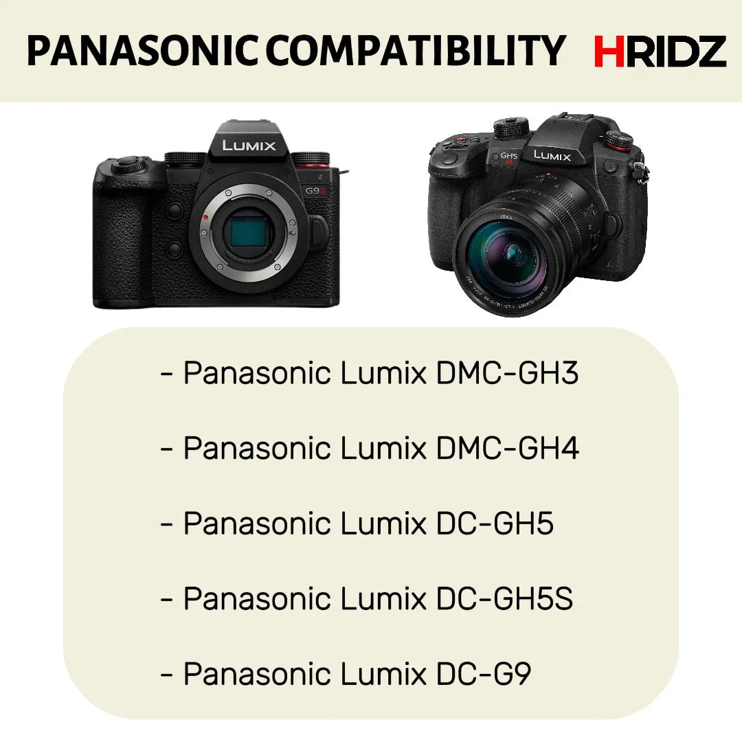 Hridz BLF19 Batteries & Charger Set for Panasonic DMW-BLF19 GH9 GH5s GH4 GH3