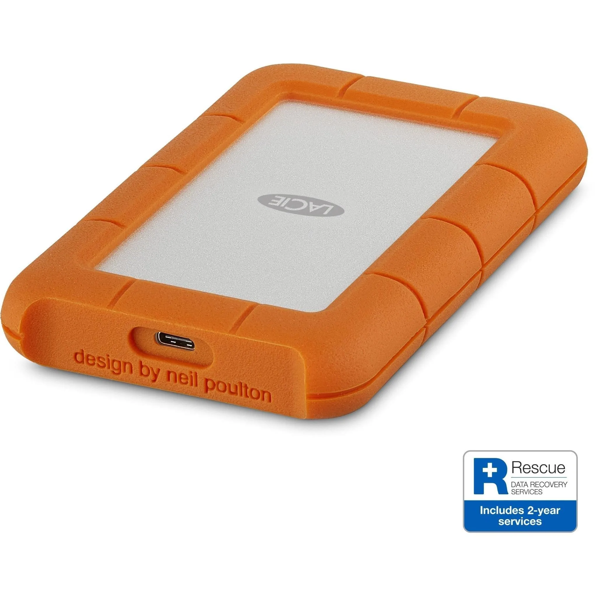 LaCie Rugged 2TB USB-C Portable Rugged Drive