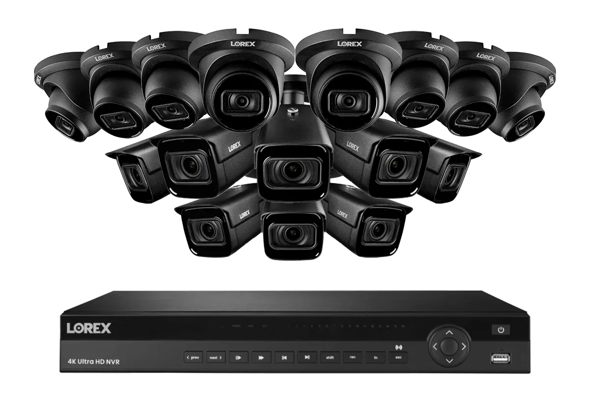 Lorex 16-Channel Smart 30 FPS 4K Nocturnal 4TB NVR System with Listen-in Audio Dome IP Cameras & Motorized Varifocal IP Cameras