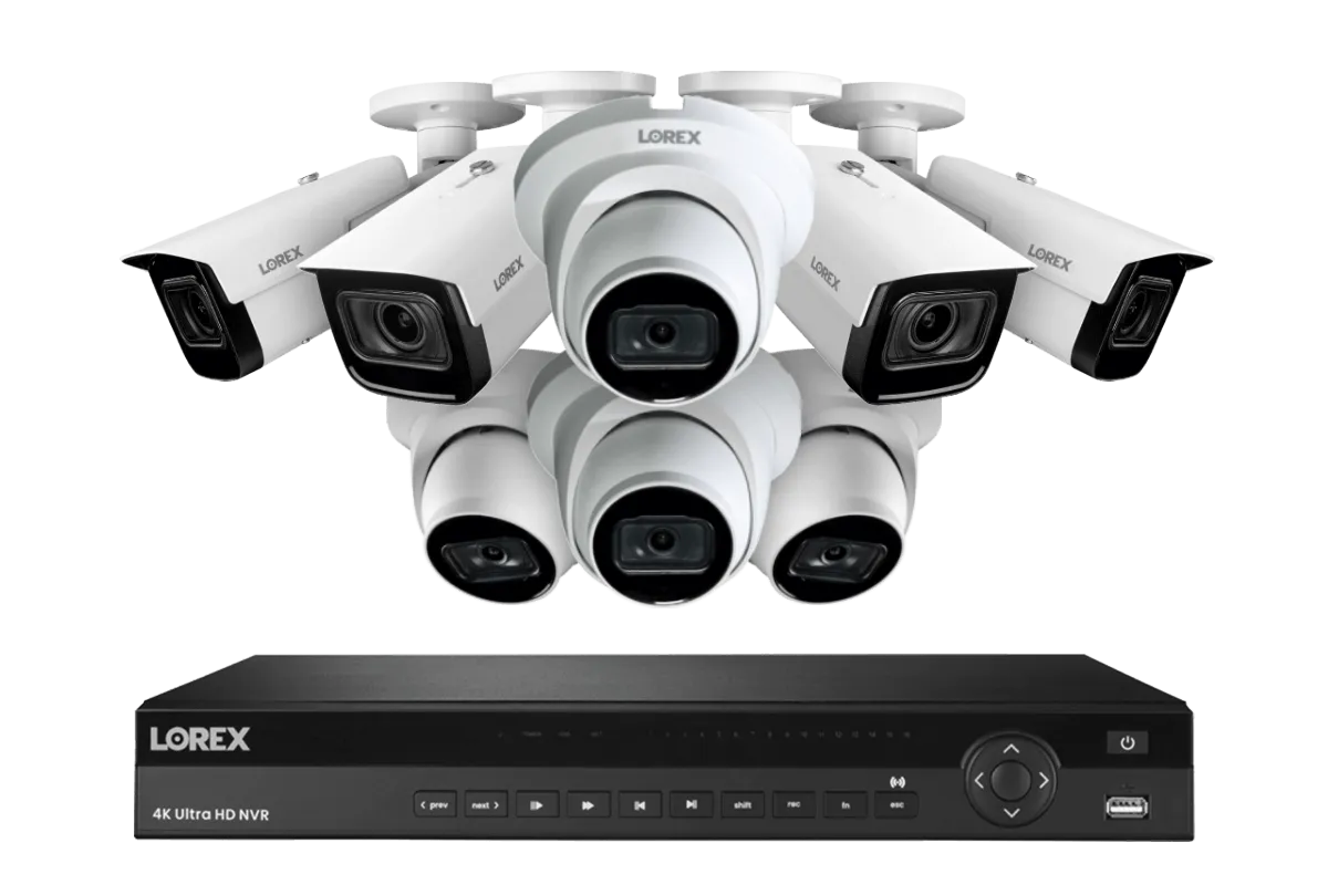 Lorex 16-Channel Smart 30 FPS 4K Nocturnal 4TB NVR System with Listen-in Audio Dome IP Cameras & Motorized Varifocal IP Cameras
