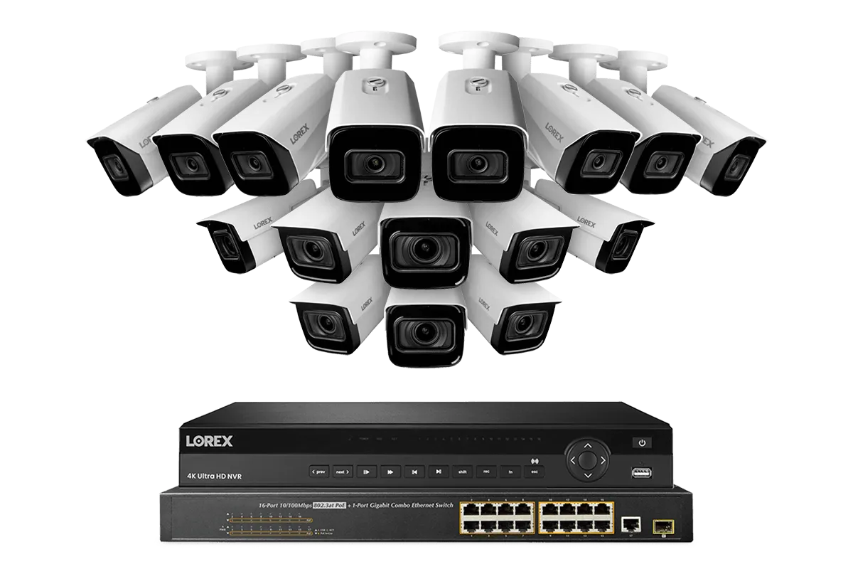 Lorex 4K (32 Camera Capable) 8TB NVR System with 8 Nocturnal 3 Listen-in Audio IP Cameras & 8 Motorized Varifocal IP Cameras