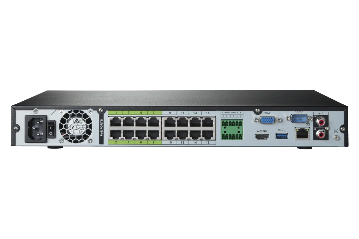 Lorex 4K (32 Camera Capable) 8TB NVR System with 8 Nocturnal 3 Listen-in Audio IP Cameras & 8 Motorized Varifocal IP Cameras