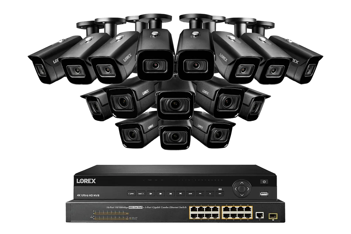 Lorex 4K (32 Camera Capable) 8TB NVR System with 8 Nocturnal 3 Listen-in Audio IP Cameras & 8 Motorized Varifocal IP Cameras