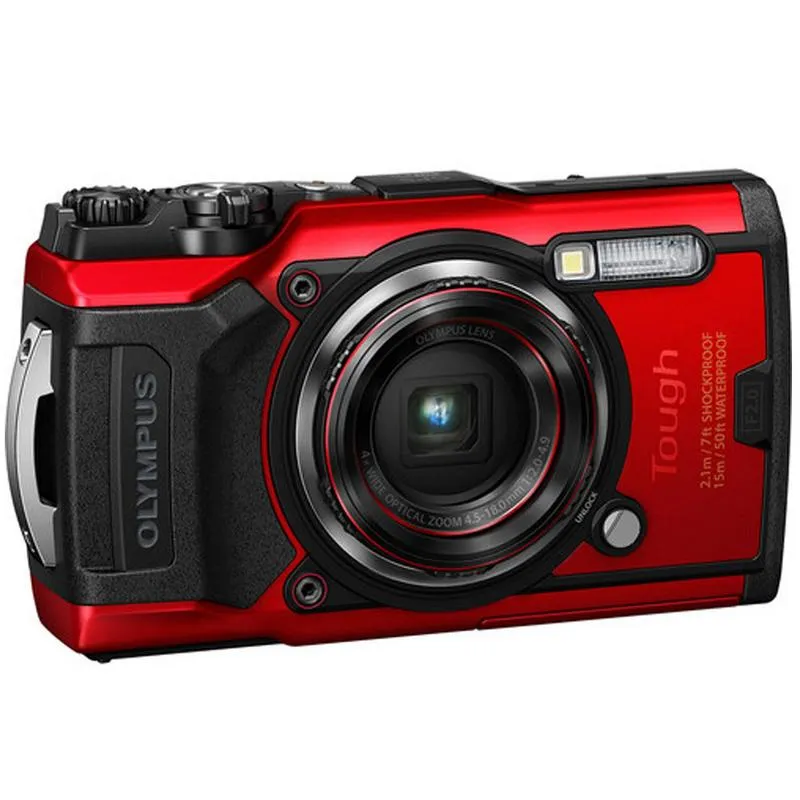 OLYMPUS Tough TG-6 12MP Waterproof W-Fi Digital Camera Red with 32GB Card   Photo Editor Bundle & Kit