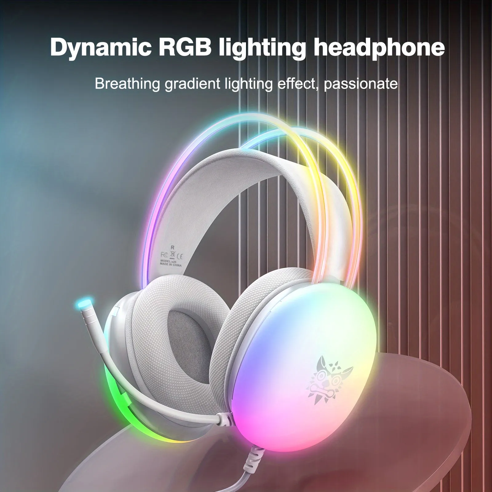 ONIKUMA Professional Wired Gaming Headset Gamer For PC PS4 with RGB Light Noise Cancel Mic Stereo Earphone Surround Sound for Xbox PS5 Computer Games