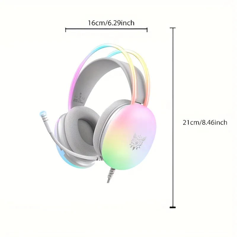 ONIKUMA Professional Wired Gaming Headset Gamer For PC PS4 with RGB Light Noise Cancel Mic Stereo Earphone Surround Sound for Xbox PS5 Computer Games