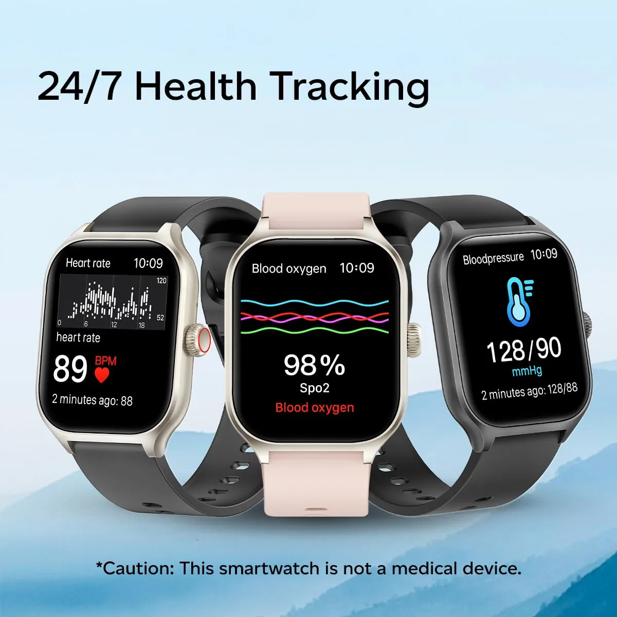 pTron Newly Launched Reflect MaxPro 2.01 inch Square Dial Smartwatch, Full Touch Display, Bluetooth Calling, Functional Crown, 600 NITS, 100  Watch Faces, HR, SpO2, 5 Days Battery Life & IP68 (Black)